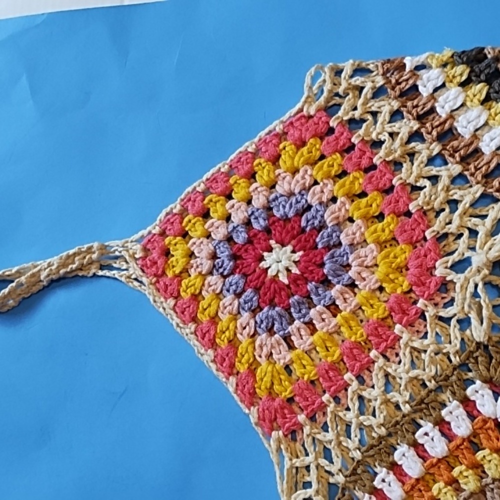 NWT Multicolor Boho Crochet Fringe Top - Picture 9 of 16